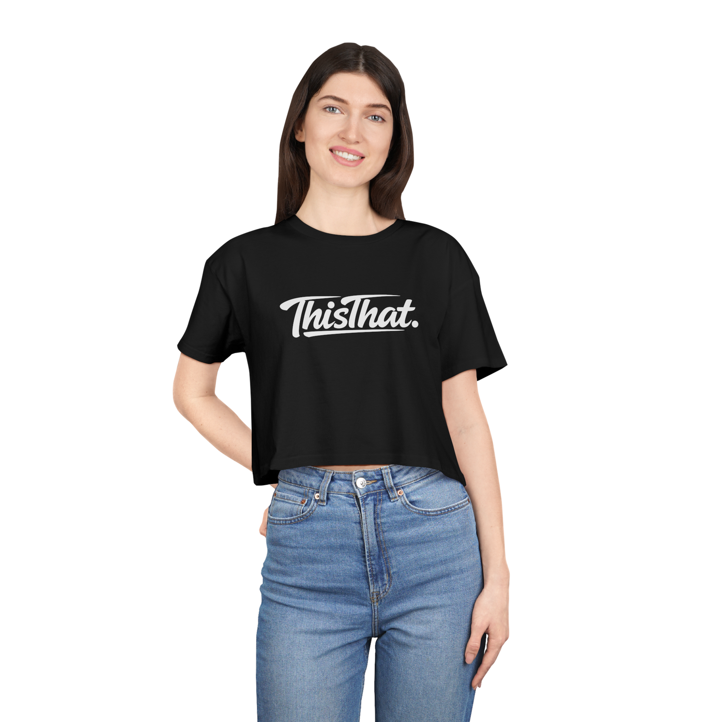 ThisThat. Cropped Tee - Black/White