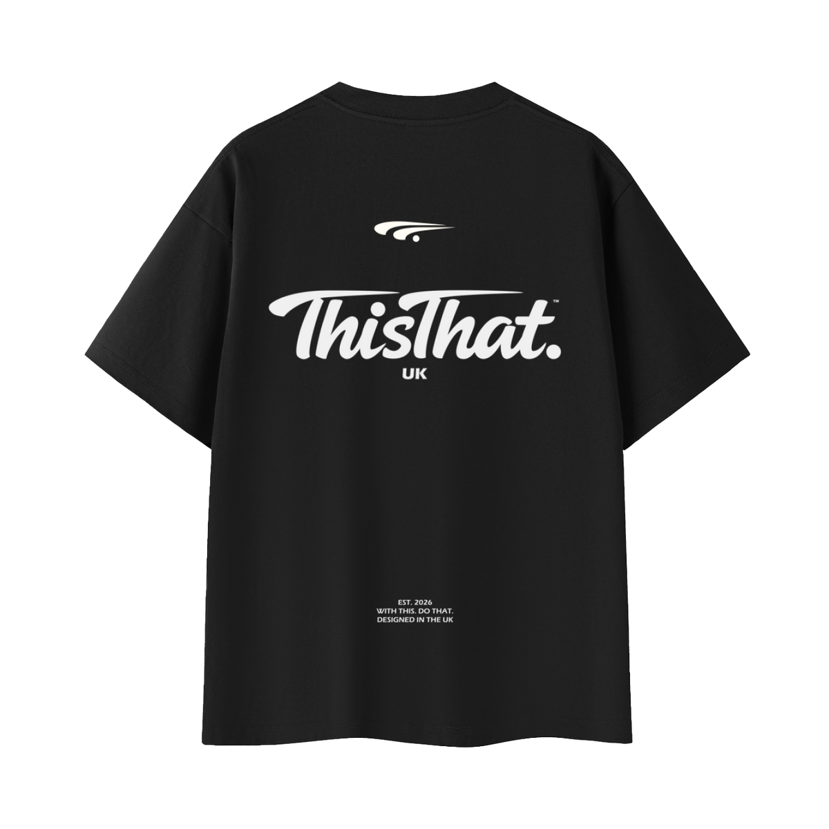 Signature Heavyweight Tee — Back Logo Print — Black