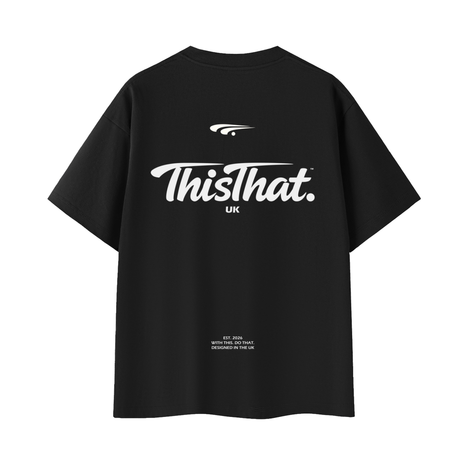 Signature Heavyweight Tee — Back Logo Print — Black
