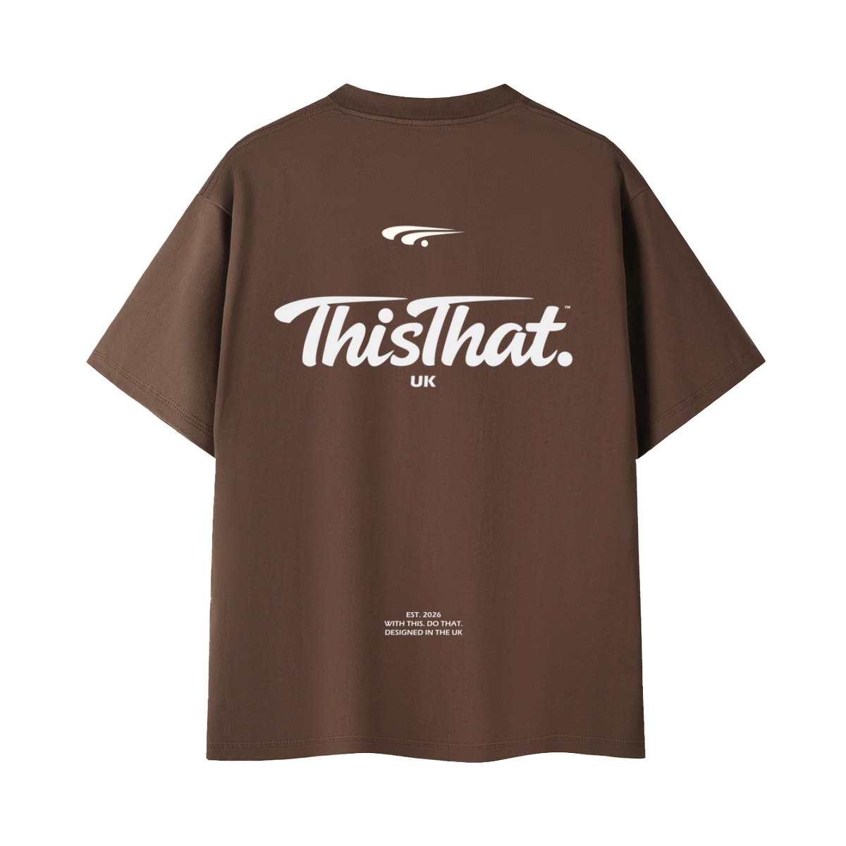 Signature Heavyweight Tee — Back Logo Print — Coffee