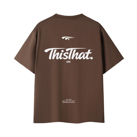 Signature Heavyweight Tee — Back Logo Print — Coffee