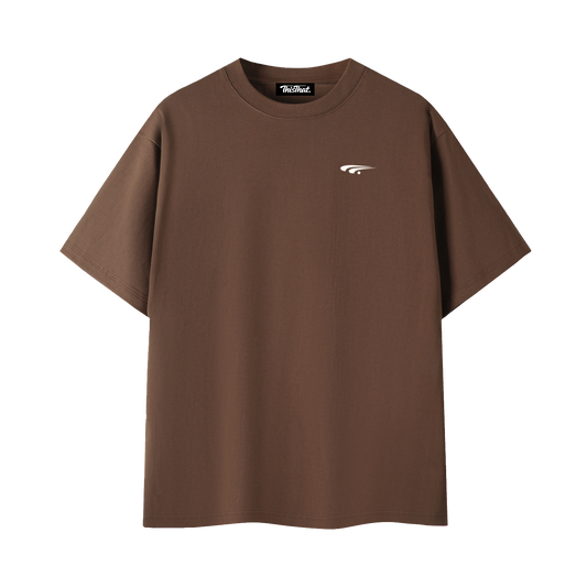 Signature Heavyweight Tee — Back Logo Print — Coffee