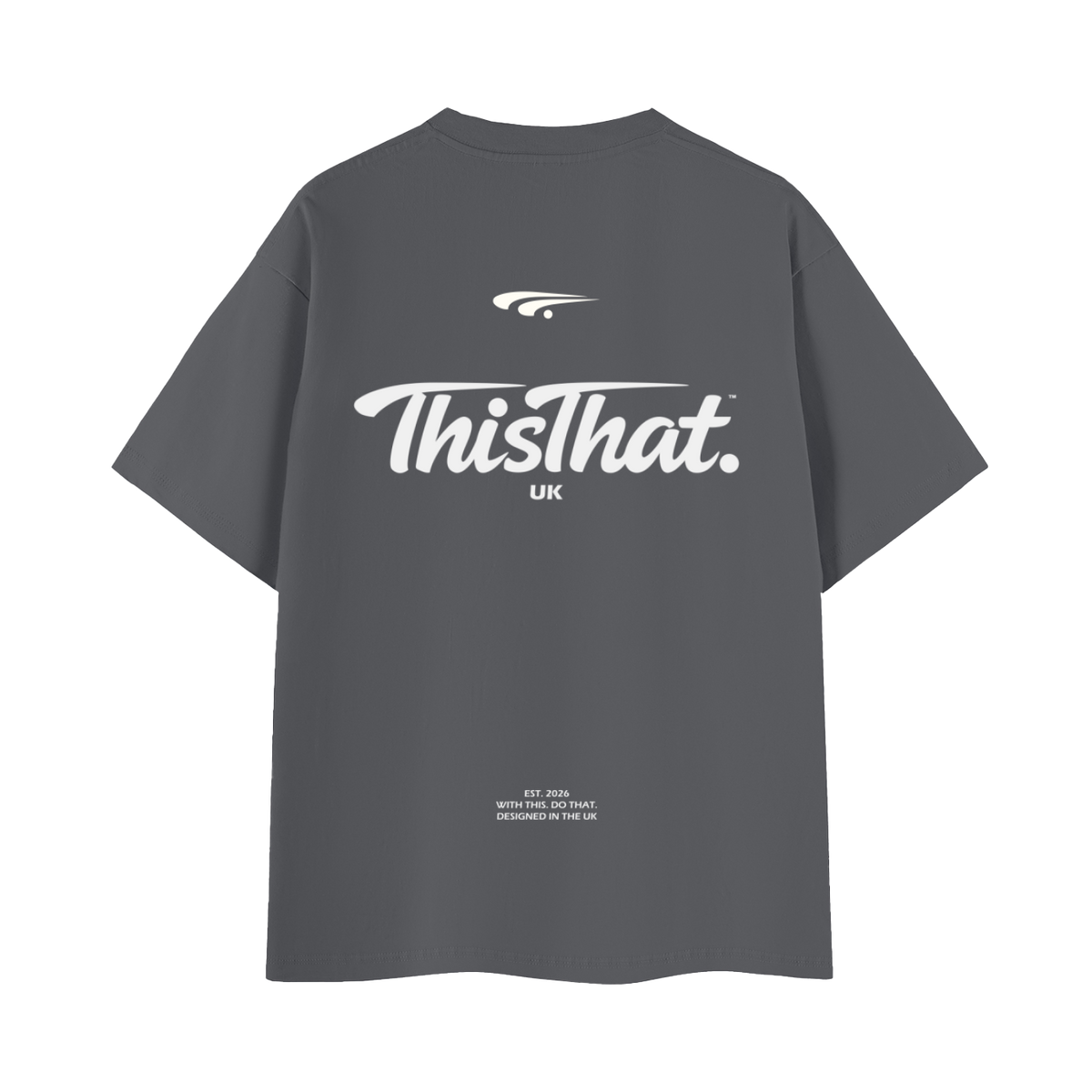 Signature Heavyweight Tee — Back Logo Print — Dark Grey