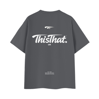 Signature Heavyweight Tee — Back Logo Print — Dark Grey
