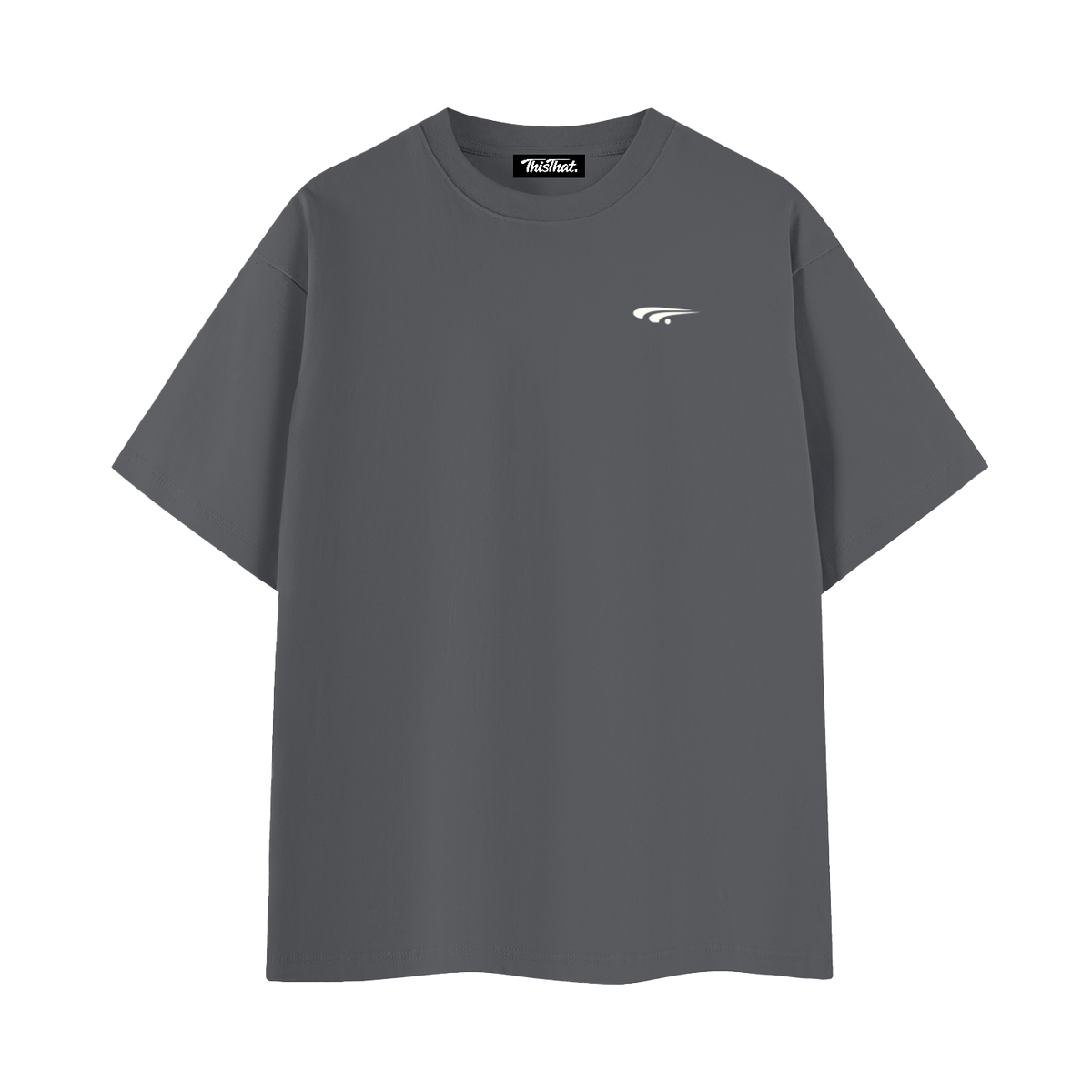 Signature Heavyweight Tee — Back Logo Print — Dark Grey