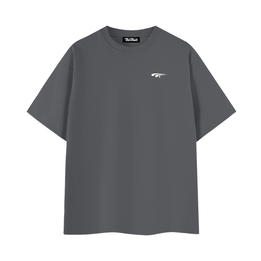 Signature Heavyweight Tee — Back Logo Print — Dark Grey