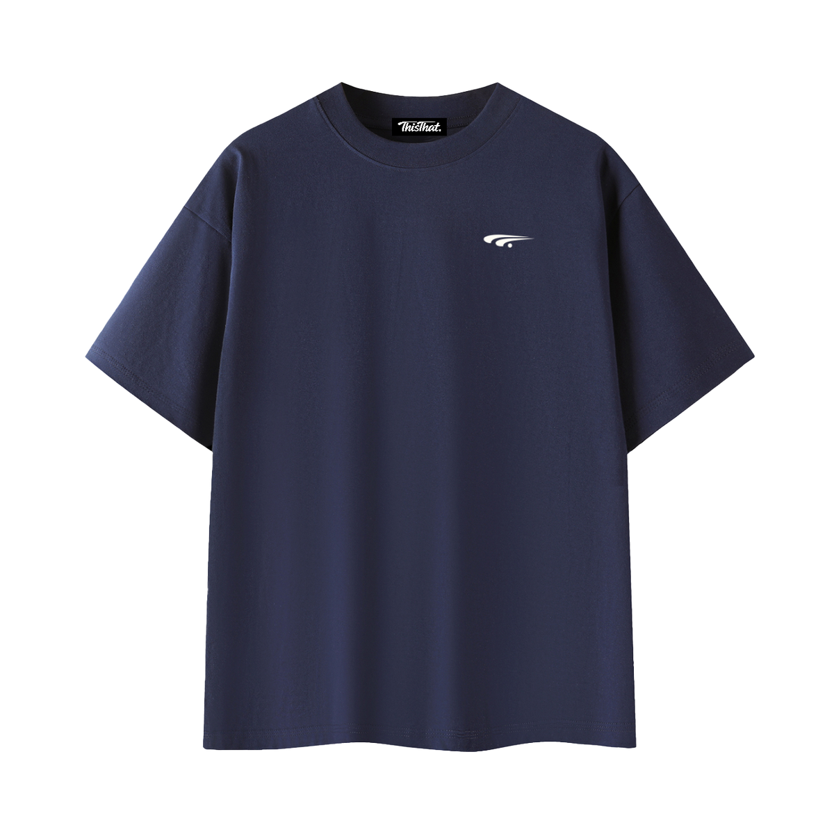 Signature Heavyweight Tee — Back Logo Print — Navy