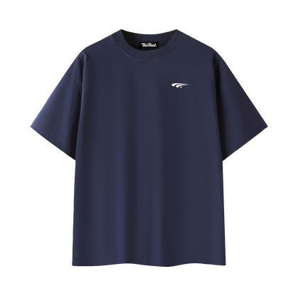 Signature Heavyweight Tee — Back Logo Print — Navy