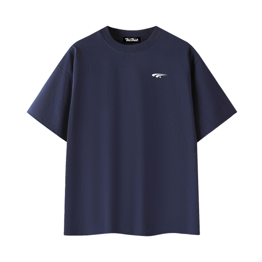 Signature Heavyweight Tee — Back Logo Print — Navy